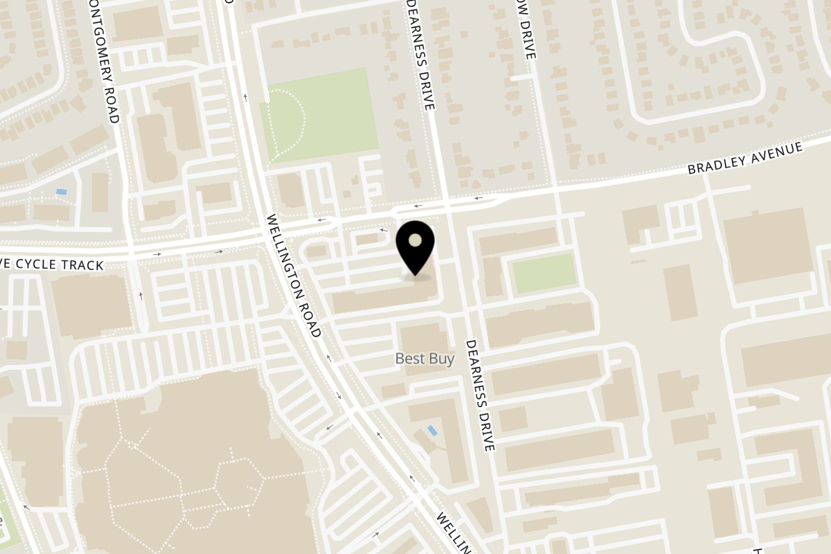 Map showing the location of Sankalp Niagara Falls London on 1070 Wellington Road in London