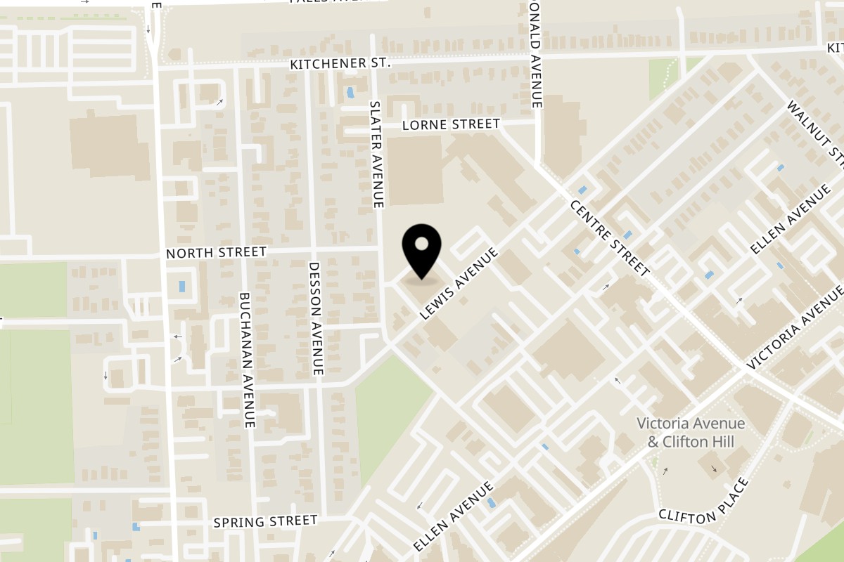 Map showing the location of Sankalp Niagara Falls niagara falls on 5701 Lewis Avenue in Niagara Falls