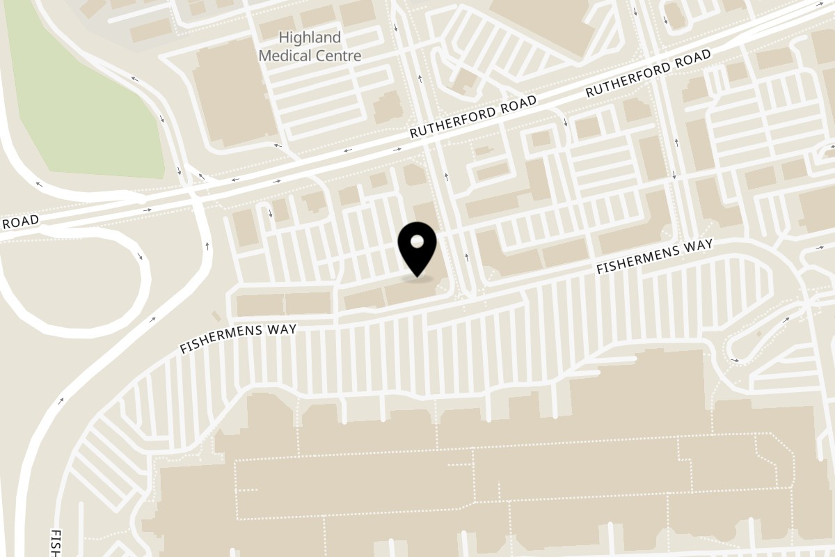Map showing the location of Sankalp Niagara Falls Vaughan on 3255 Rutherford Road in Vaughan